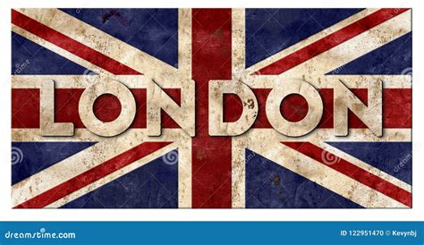 London Union Jack Sign Logo Grunge British UK Flag Stock Photo - Image ...