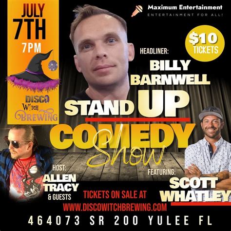 Stand Up Comedy 7/7 - 7pm, Disco Witch Brewing, Yulee, July 7 2023 ...