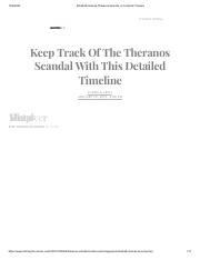 Week 8 Elizabeth Holmes Theranos Scandal A Complete Timeline.pdf - 7/28 ...