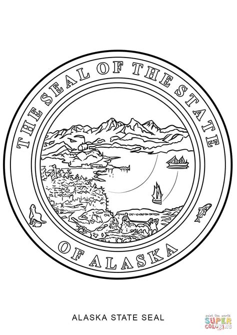 Alaska State Seal coloring page | Free Printable Coloring Pages