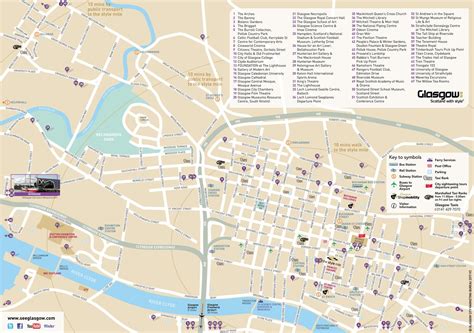 Glasgow centre map - Map of Glasgow city centre (Scotland - UK)