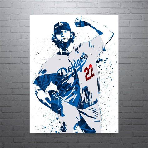 Clayton Kershaw Los Angeles Dodgers Baseball Poster, Man Cave, Sports ...