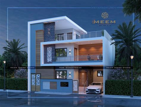 MEEM Design Studio | Small house elevation design, Small house elevation, Small house design ...