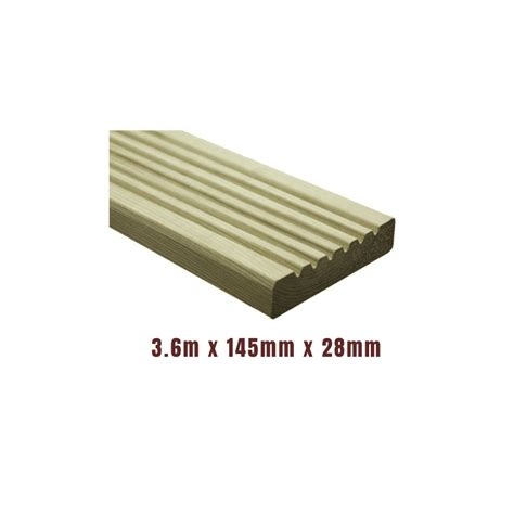 Treated Timber Decking Board 3.6m x 145mm x 28mm | Kelvin Timber