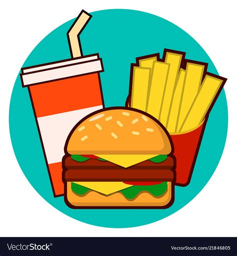 Cartoon Hamburger And Fries ~ Burger And Fries Stock Illustration ...