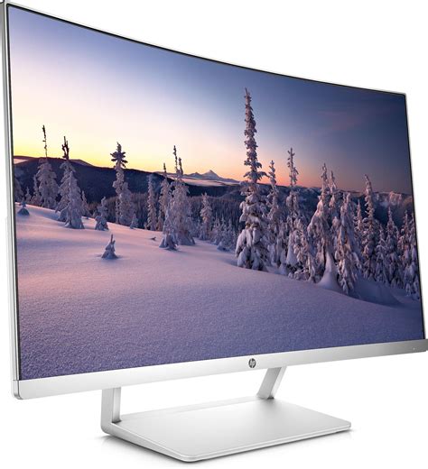 HP 27 Ecran PC incurvé Full HD 27" Argent/Blanc (VA/LED, HDMI/DisplayPort, 1920 x 1080, 16:9, 60 ...