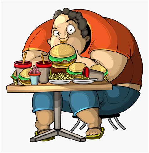 Clip Art Fat Man Eating Donuts - Fat Man Eating Cartoon, HD Png ...