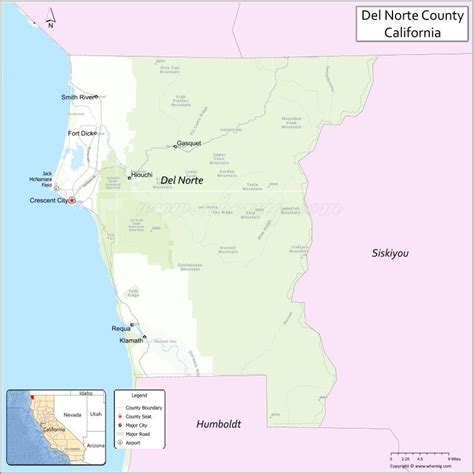 Map of Del Norte County, California - Where is Located, Cities ...