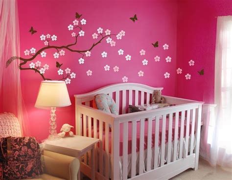 Nursery Wall Decals Blowing Cherry Blossom Branch Vinyl Wall Decal – Removable Wall Decals ...