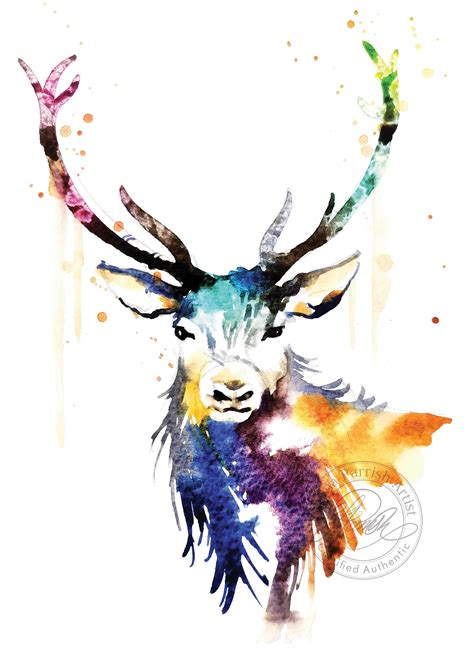 Colorful Stag Wall Art Print Digital Printable Download - Etsy