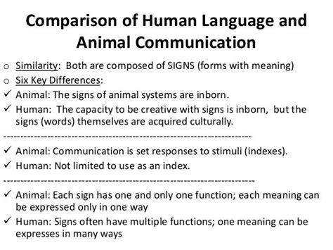 A presentation on human language vs animal communication