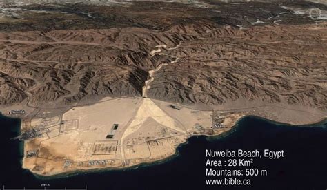 Aerial view of the Nuweiba Peninsula, Egypt, location of the crossing ...