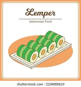 Traditional Indonesian Food Called Lemper Made Stock Vector (Royalty ...