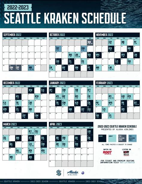 Kraken release 2022-23 regular season schedule - Davy Jones Locker Room