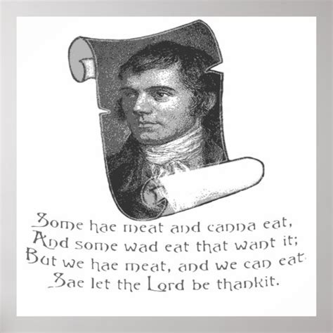 The Selkirk Grace Burns Night Supper Poem In Grey Poster | Zazzle.co.uk