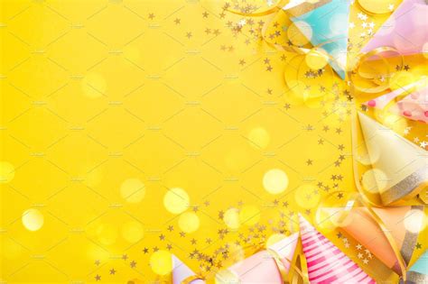 Birthday party background on yellow containing birthday, background ...