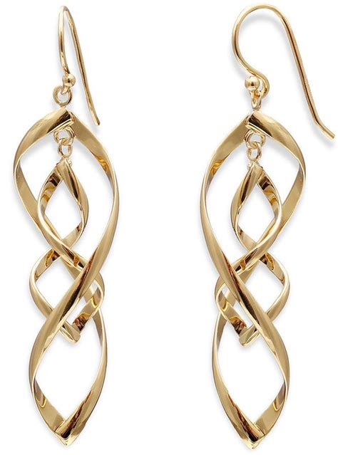 JCPenney FINE JEWELRY 14K Gold Over Silver Double Twist Drop Earrings | Jcpenney fine jewelry ...