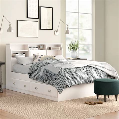 White Storage Beds You'll Love in 2019 | Wayfair | Bed sizes, Upholstered panel bed, Upholstered ...