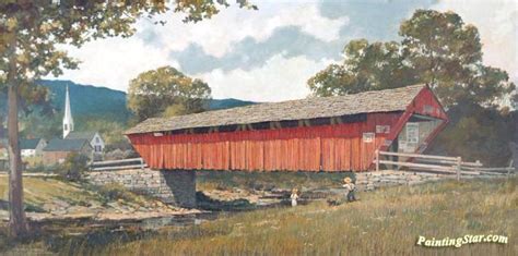 Covered Bridge Painting at PaintingValley.com | Explore collection of Covered Bridge Painting