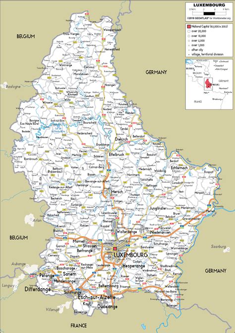 Luxembourg Map (Road) - Worldometer