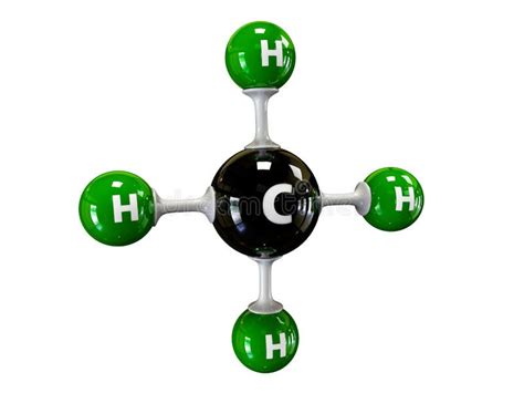 Illustration of Methane Molecule Isolated Grey Background Stock Photo - Image of science ...