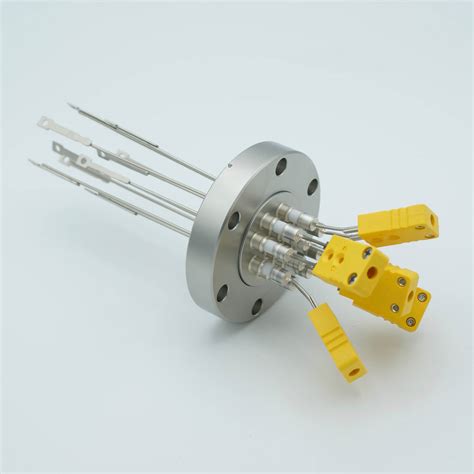 Thermocouple Feedthrough, Type K, 5 Pairs, Miniature Connectors, 2.75 Conflat Flange - 3878 - MPF