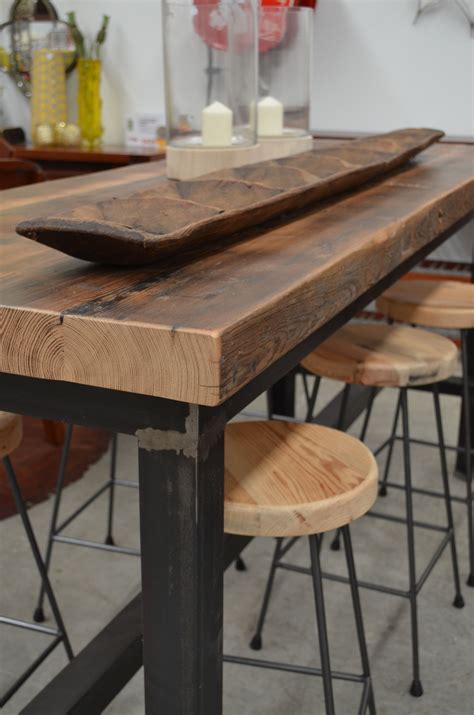 Industrial bar table and stools....the perfect furnishings for indoor and outdoor entertaining ...