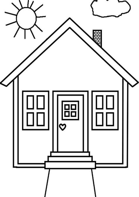 Simple House Coloring Pages