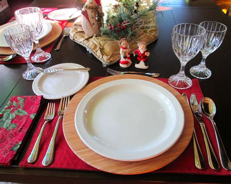 Festive holiday dinner setting for a four course meal. Dinner For Two ...