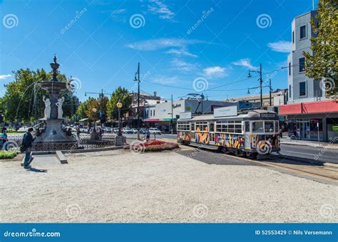 Bendigo Tramways Tram Travelling Along Pall Mall In Bendigo Editorial ...