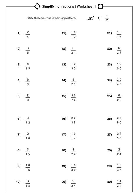 Fractions Practice Test With Answers