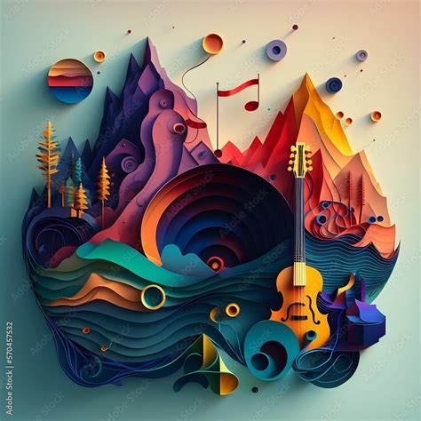 Synesthesia seeing colors with sound. Generative AI Stock Illustration | Adobe Stock