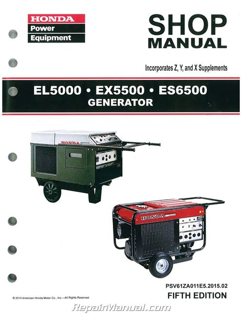 Honda EL5000 ES6500 EX5500 Generator Shop Manual