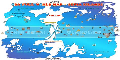 New Oda Full World Map Original + Sepia Islands : New geographic map ...