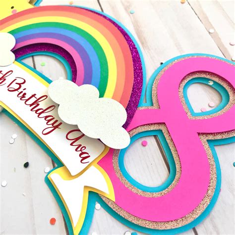 Rainbow Birthday Banner Rainbow Birthday Decorations | Etsy