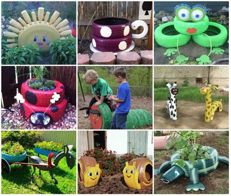 Tyre Art Ideas | TheWHOot | Jardines con material reciclado, Reciclaje ...