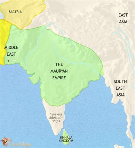 History, map and timeline of Ancient India and South Asia, in 200 BC ...