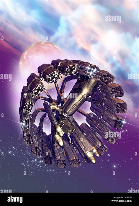 Futuristic spaceship, artwork Stock Photo - Alamy