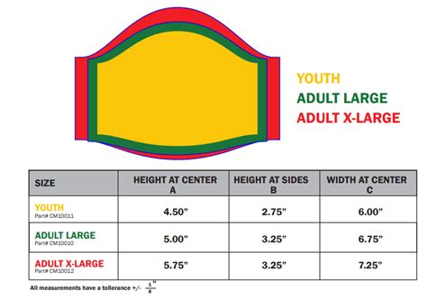 Amped Face Mask Size Chart - Team Sports Planet
