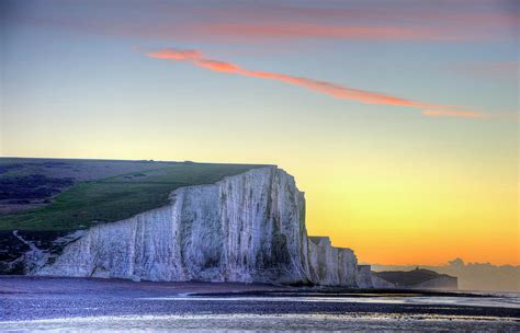 Stunning Winter landscape sunrise above the Seven Sisters cliffs Photograph by Matthew Gibson ...