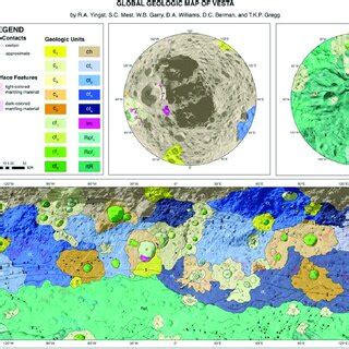 Global hybrid map of Vesta (1:300k). Impact craters >5 km in diameter ...