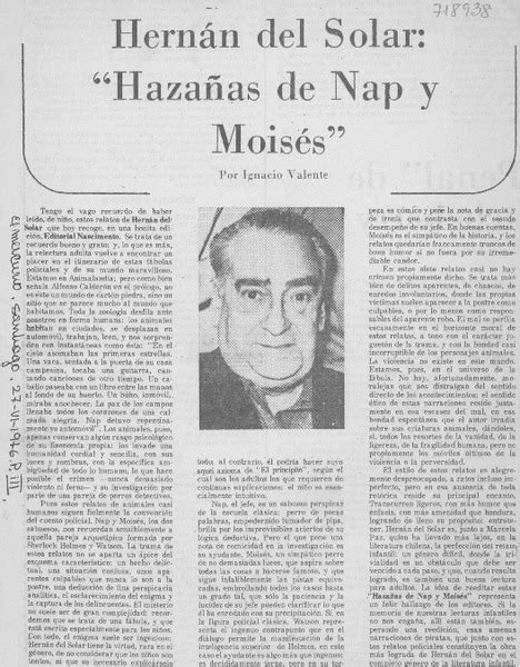Hernán del Solar: "hazañas de Nap y Moisés" [artículo] Ignacio Valente. - Biblioteca Nacional ...