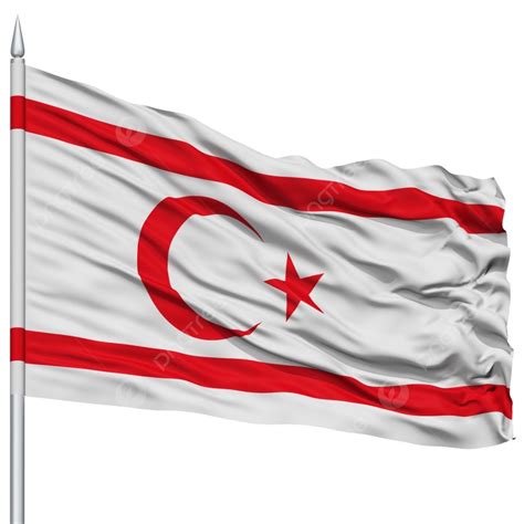 Northern Cyprus Flag On Flagpole Background And Picture For Free Download - Pngtree