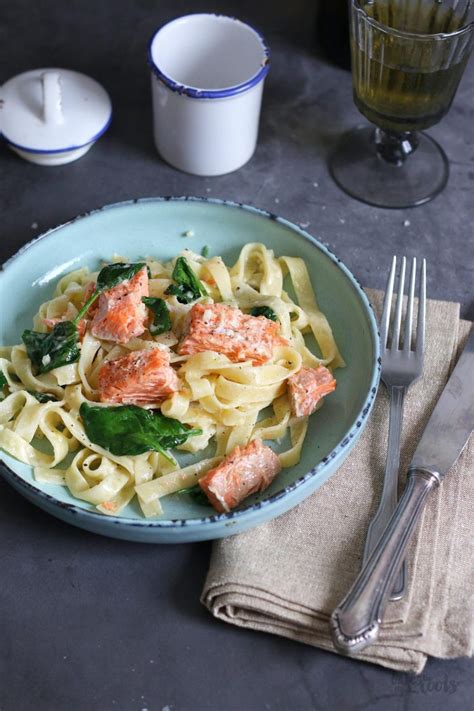 Tagliatelle with Salmon & Spinach | Bake to the roots