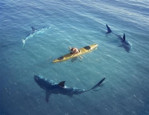 A Man In A Boat, Kayak. Was Trapped In The Middle Of The Ocean ...