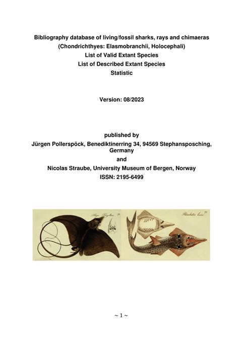 (PDF) Bibliography database of living/fossil sharks, rays and chimaeras ...