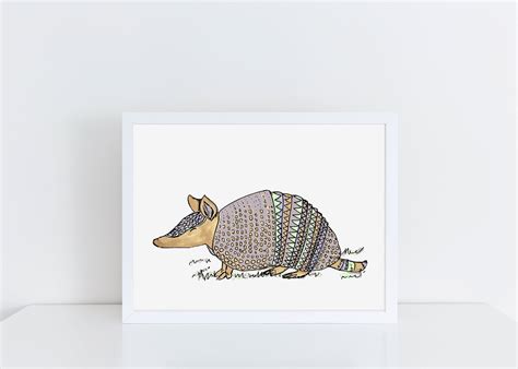 Armadillo Art Print / Armadillo Decor / Armadillo Wall Art / - Etsy