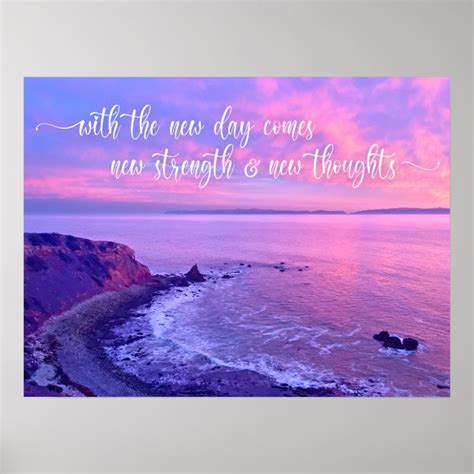 Purple Pink Ocean Sunset Photo Inspirational Quote Poster | Zazzle