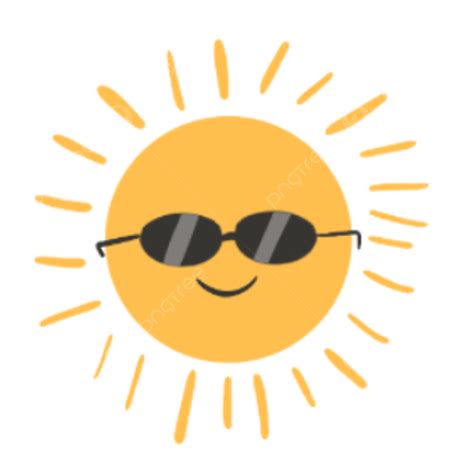 Summer Wear White Transparent, Sun Summer Cartoon Clip Art Wearing Sunglasses, Sunglasses, Sun ...