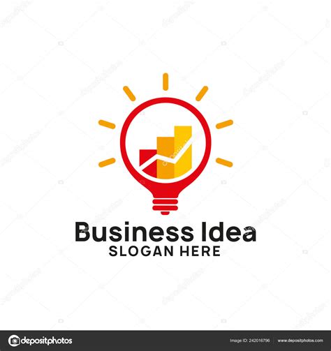 Business Creative Idea Logo Design Template Chart Arrow Illustration Bulb Stock Vector by ...